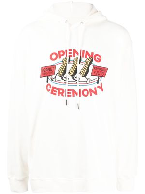 Opening Ceremony logo-print cotton hoodie - White