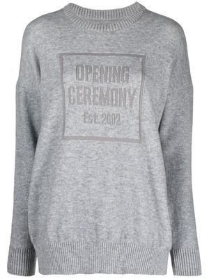 Opening Ceremony logo-print knitted jumper - Grey