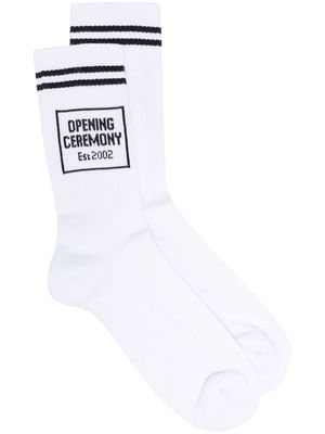 Opening Ceremony logo-print ribbed socks - White