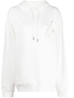 Opening Ceremony Miniature-patch drawstring hoodie - White