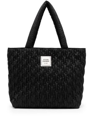 Opening Ceremony quilted logo patch tote bag - Black