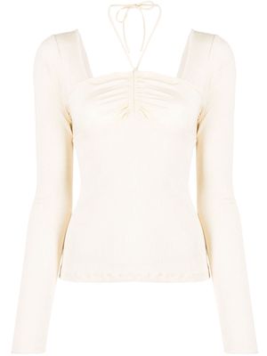OpéraSPORT long-sleeves silk top - White