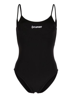 OpéraSPORT Luz logo-print swimsuit - Black