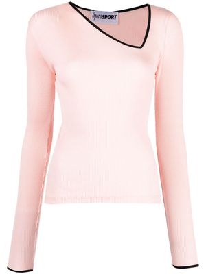 OpéraSPORT seamless asymmetric-neck top - Pink