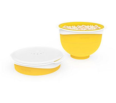 Opopop Silicone Microwave Popcorn Popper with H andles and Lid