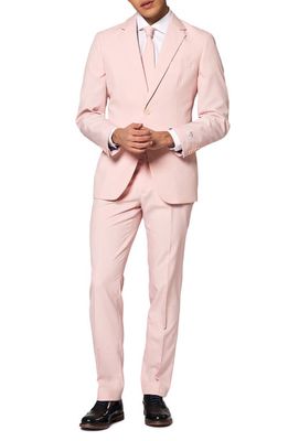 OppoSuits Blush Solid Two-Piece Suit with Tie in Pink