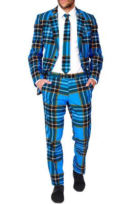 OppoSuits 'Braveheart' Trim Fit Suit with Tie in Blue