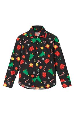 OppoSuits Christmas Icons Shirt in Black