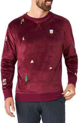 OppoSuits Christmas Icons Velour Sweatshirt in Red