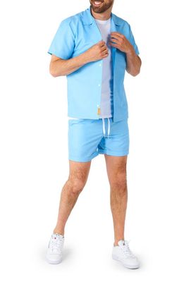 OppoSuits Cool Blue Short Sleeve Camp Shirt & Drawstring Shorts Set