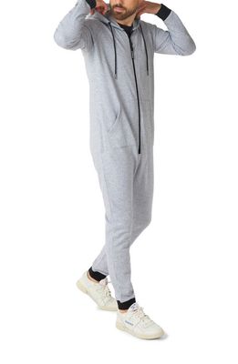 OppoSuits Gentle Grey Hooded Long Sleeve Fleece Jumpsuit
