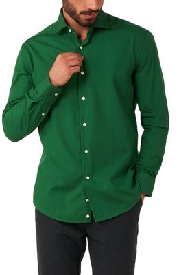 OppoSuits Glorious Green Solid Button-Up Shirt