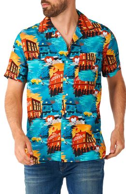 OppoSuits It Short Sleeve Button-Up Camp Shirt in Blue Multi