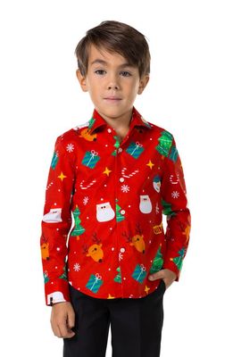OppoSuits Kids' Festivity Button-Up Shirt in Red