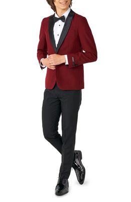 OppoSuits Kids' Hot Burgundy Tuxedo Suit in Red