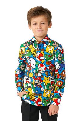 OppoSuits Kids' Super Mario Dress Shirt in Blue Misc