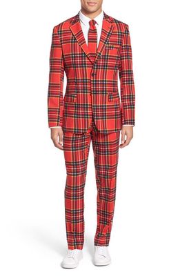 OppoSuits 'Lumberjack' Holiday Suit & Tie in Red