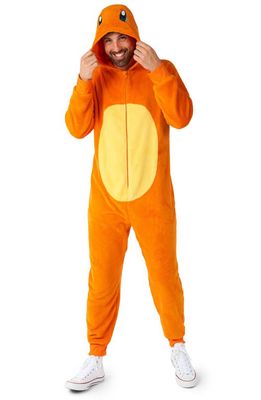 OppoSuits Pokémon Charmander Hooded Long Sleeve Fleece Jumpsuit in Orange
