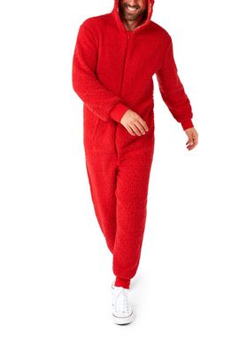 OppoSuits Sesame Street Hooded Long Sleeve Fleece Jumpsuit in Red