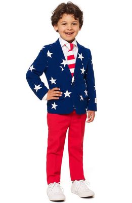 OppoSuits Stars & Stripes Two-Piece Suit with Tie in Blue