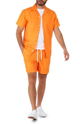 OppoSuits The Orange Short Sleeve Camp Shirt & Drawstring Shorts Set