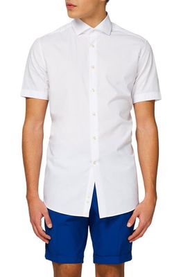 OppoSuits White Knight Short Sleeve Button-Up Shirt