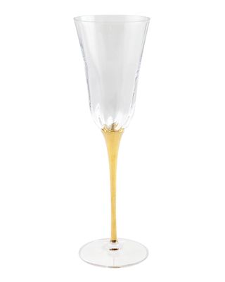Optical Gold Stem Champagne Glass