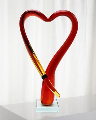Opus Heart Art Glass Figurine - 8.5" x 3.75" x 13.75"