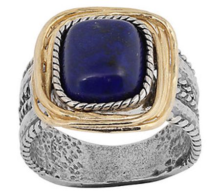 Or Paz Sterling & 14K Gold Lapis Cabochon Ring