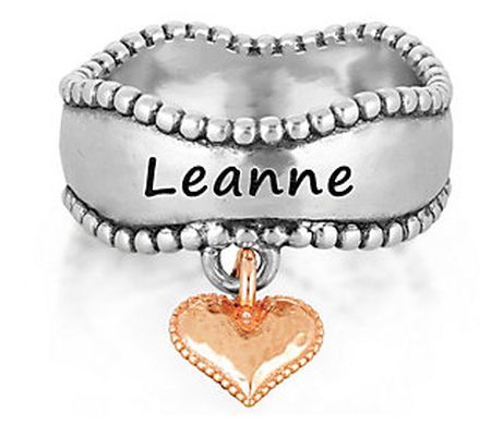 Or Paz Sterling Personalized Heart Charm Ring