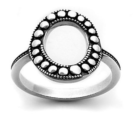 Or Paz Sterling Silver Beaded Oval Ring