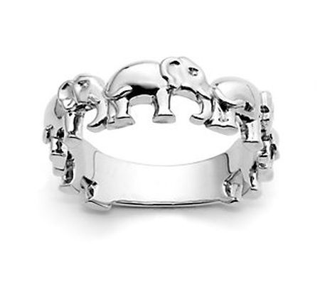 Or Paz Sterling Silver Elephant Band Ring