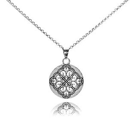 Or Paz Sterling Silver Filigree Pendant w/ Chai n