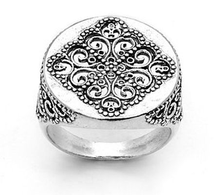 Or Paz Sterling Silver Filigree Signet Ring