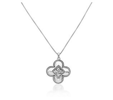 Or Paz Sterling Silver Flower Motif Pendant w/ Chain