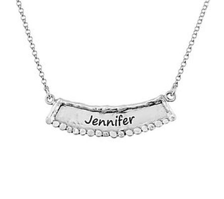 Or Paz Sterling Silver Personalized Beaded B ar Necklace