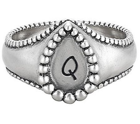 Or Paz Sterling Silver Personalized Initial Tea rdrop Ring