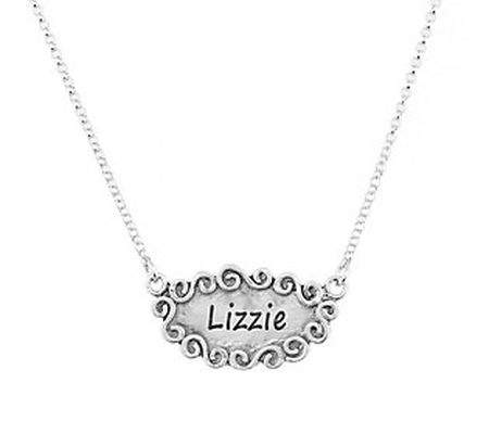 Or Paz Sterling Silver Personalized Scroll Neck lace