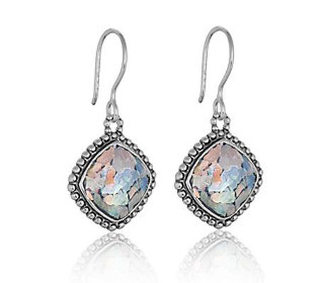 Or Paz Sterling Silver Roman Glass Earrings