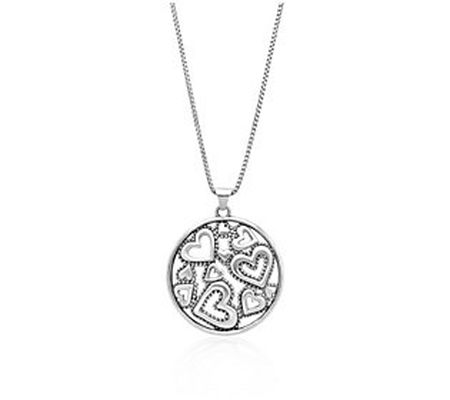 Or Paz Sterling Silver Round Multi Heart Neckla ce