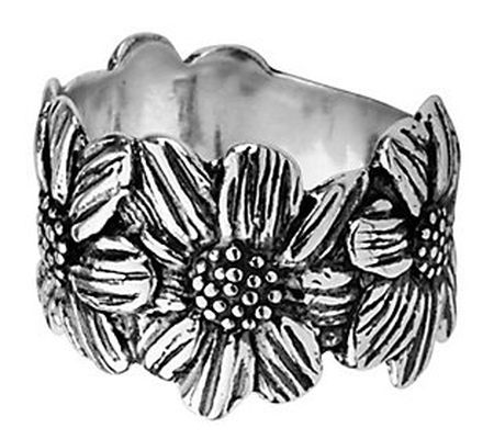 Or Paz Sterling Sunflower Band Style Ring