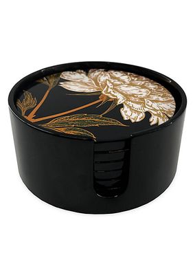 Ora Floral Lacquer 6-Piece Coaster Set