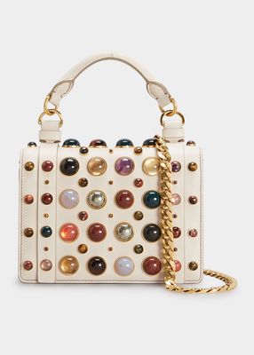 Ora Jewel Leather Top-Handle Bag