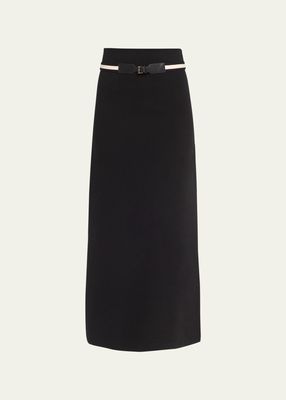Ora Side Slit Maxi Skirt with Tipping