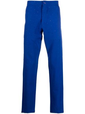 Orange Culture rhinestone-embellished slim-cut trousers - Blue