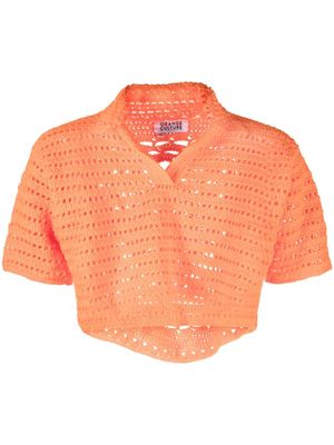 Orange Culture Shalom crochet-knit polo shirt