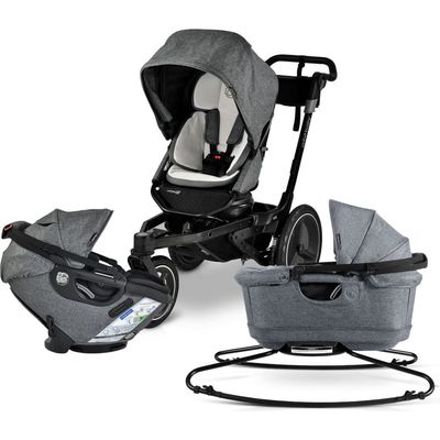 orbit baby® Jog, Sleep & Ride G5 Car Seat, Bassinet & Stroller Travel System in Melange Grey/Black 