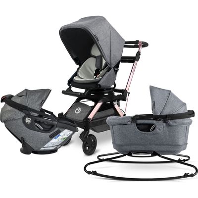 orbit baby® Stroll, Sleep & Ride G5 Car Seat, Bassinet & Stroller Travel System in Rose Gold/Melange Gray 