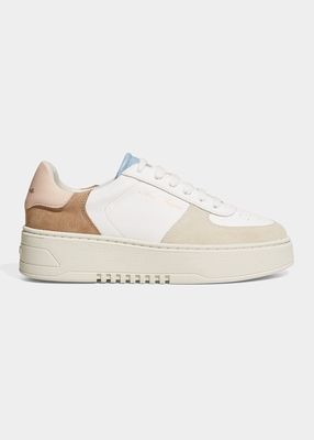Orbit Colorblock Mixed Leather Court Sneakers