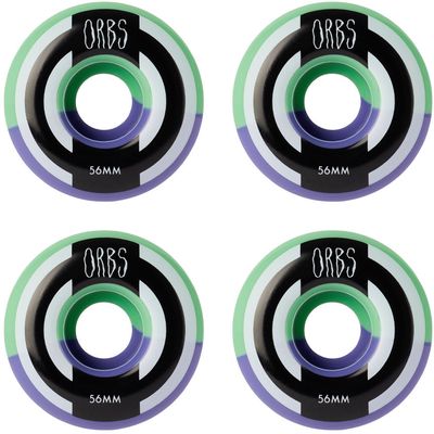 Orbs Purple & Green Apparitions Splits Skateboard Wheels, 56 mm